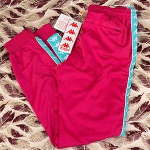 Kappa Pink and Teal Track Pants